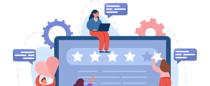 Ilustración de testimoniales en marketing con ejemplos de testimoniales para mejorar la confianza digital de una marca.