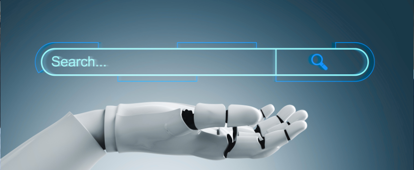 Mano robótica explicando la importancia de ser visible para la IA