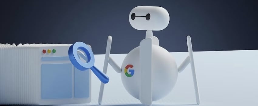 Araña de Google blanca mostrando como la nueva actualización afecta el SEO